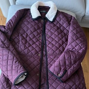 Ralph Lauren Burgundy Jacket with Cream Shearling